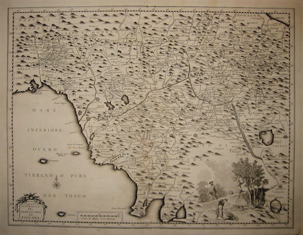 Albrizzi Giambattista (1698-1777) Carta geografica del Gran Ducato di Toscana 1750 Venezia 